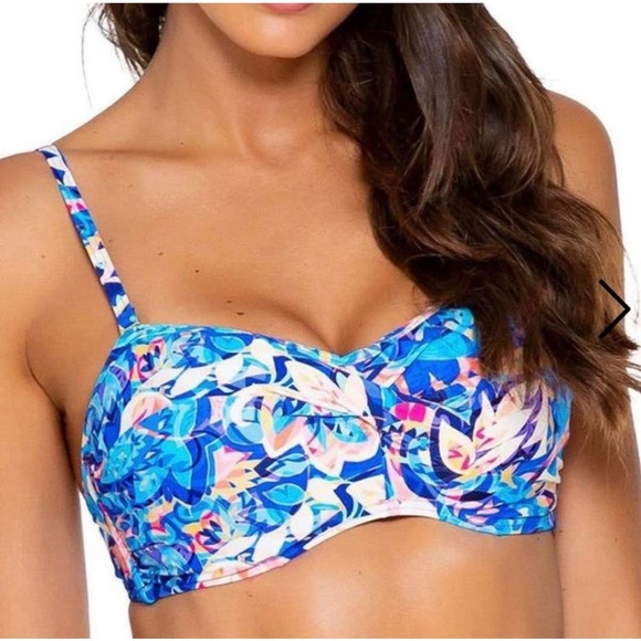 Sunsets Other - Sunsets Women's Gypsy Breeze Iconic Twist Bandeau Bikini Top Size 32DD Colorful